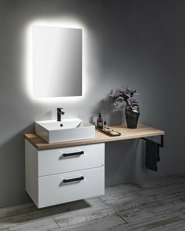 VEGA sestava koupelnového nábytku, š. 125 cm, bílá/dub platin