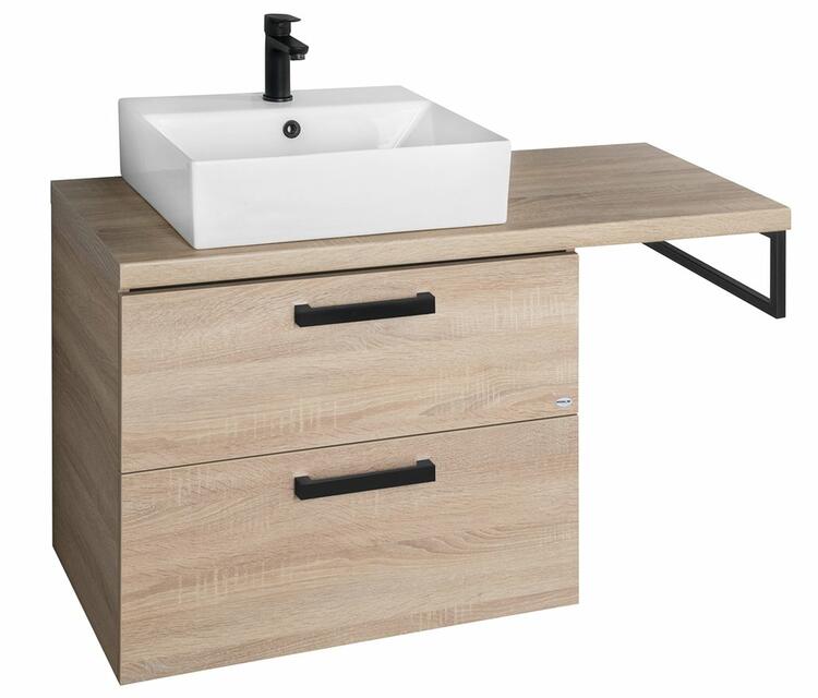 VEGA sestava koupelnového nábytku, š. 125 cm, dub platin