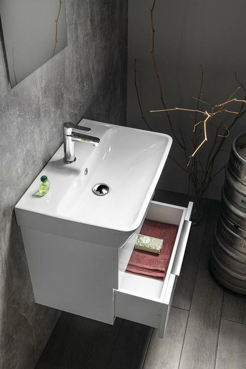 Skříňka s keramickým umyvadlem bílá - Bruckner NEON 501.113.0