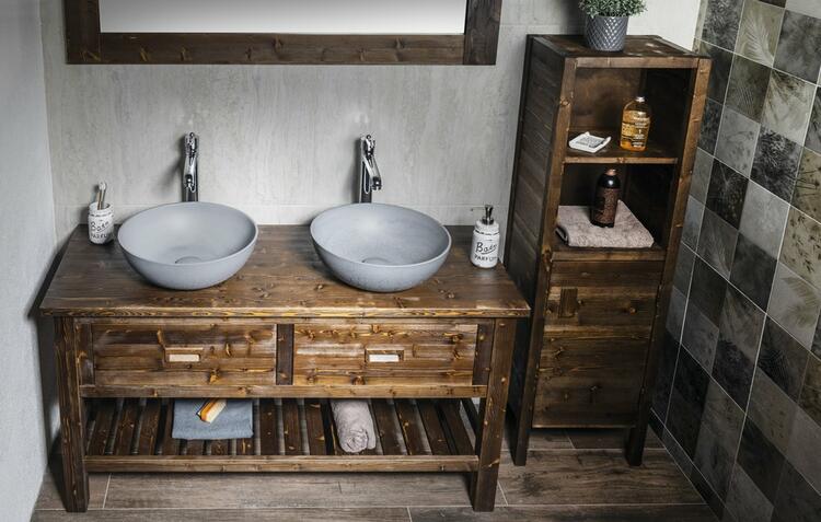 Umyvadlová skříňka 130×73×50 cm mořený smrk - Sapho BRAND BA131S