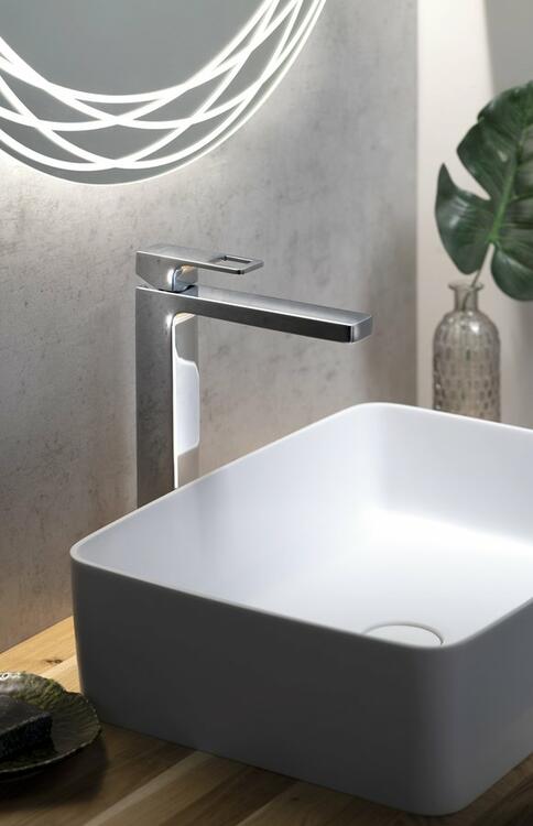 FORATA  stojánková umyvadlová baterie vysoká, prodloužená hubice, chrom