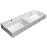Keramické dvojumyvadlo 120x47 cm bílá - GSI Kube X 9425111 | Více - 