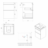 SITIA umyvadlová skříňka 46,4x70x44,2cm, 2xzásuvka, bílá mat