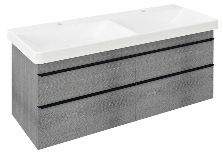 Dvojumyvadlová skříňka 116×50×44,2 cm dub stříbrný – Sapho Sitia SI120-1111