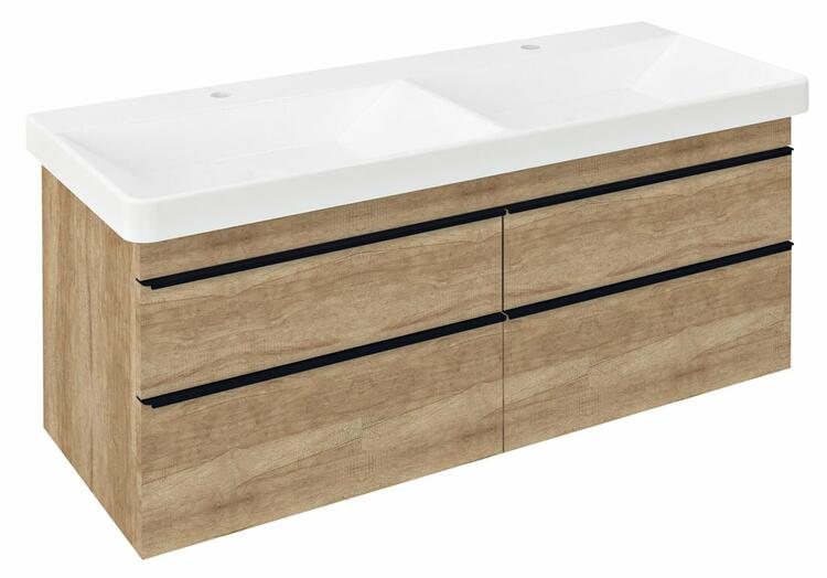 Dvojumyvadlová skříňka 116×50×44,2 cm dub alabama – Sapho Sitia SI120-2222