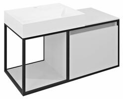 SKARA umyvadlová skříňka 100x49,5x46,5cm, černá mat/bílá mat | Více - 