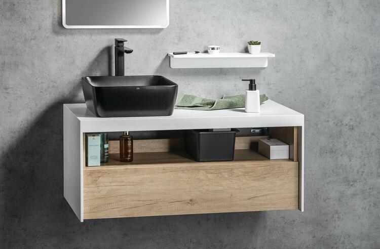 Umyvadlová skříňka 80×44×50 cm bílá mat/dub Alabama – Sapho VIERA VA080-2222