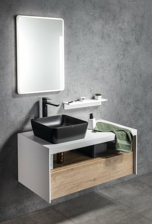 Umyvadlová skříňka 100×44×50 cm bílá mat/dub Alabama – Sapho VIERA VA100-2222