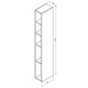 Policová skříňka 20×172×32 cm dub alabama – Sapho Espace ESC100-2222