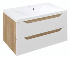 Umyvadlová skříňka 79,7×45×47,8 cm bílá/dub Alabama – Sapho WAVE WA080-3022 | Více -