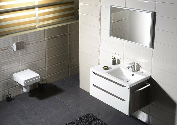 Umyvadlová skříňka 89,7×45×47,8 cm bílá dub alabama – Sapho WAVE WA093-3022