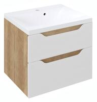 Umyvadlová skříňka 60×65×47,8 cm bílá/dub Alabama – Sapho WAVE WA060-3022 | Více -