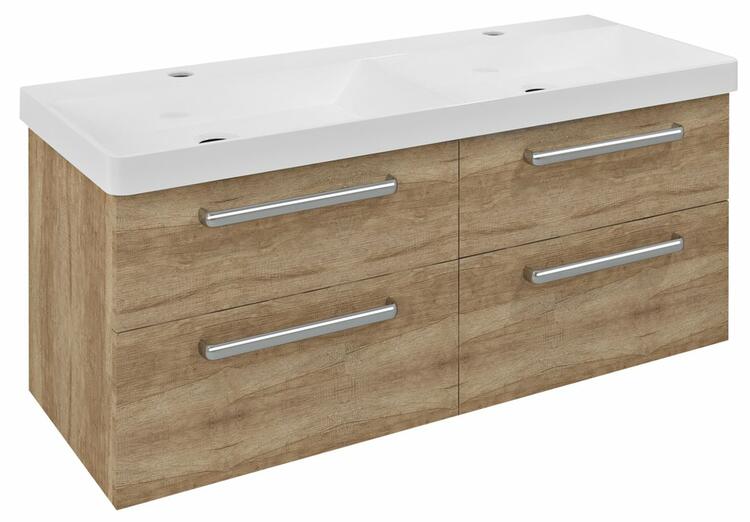 Dvojumyvadlová skříňka 116×50×44,2 cm dub alabama – Sapho Theia TH120-2222