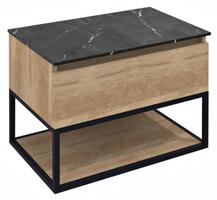 Umyvadlová skříňka 70×50×45 cm černá mat dub alabama – Sapho SKARA CG005-2222 | Více -