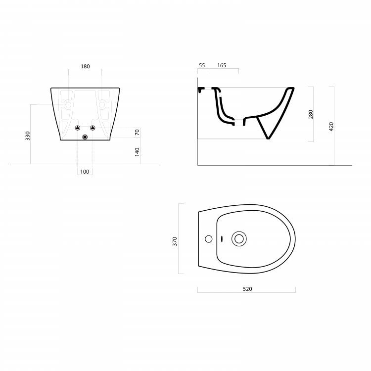 Bidet 37×52 cm bílá – GSI Modo 9864111