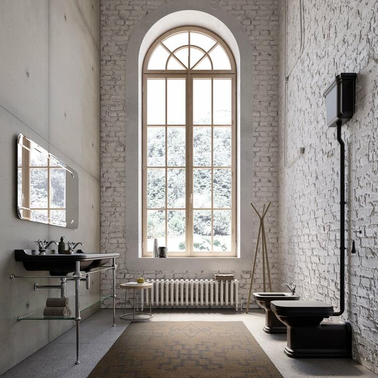 WALDORF bidet stojící 37x65cm, černá mat