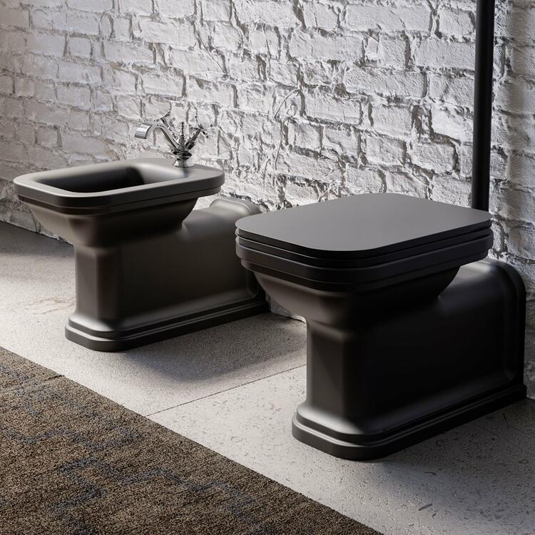 WALDORF bidet stojící 37x65cm, černá mat