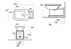 WALDORF bidet stojící 37x65cm, černá mat