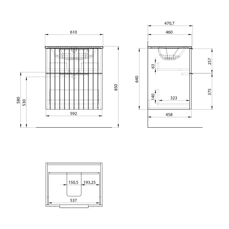 Umyvadlová skříňka 59,2×64×46 cm dub alabama – Sapho CIRASA CR601-2322