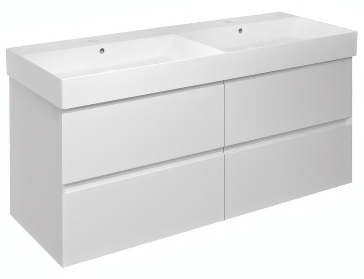Dvojumyvadlová skříňka 118×51,5×43 cm bílá mat – Sapho FILENA FID1212W