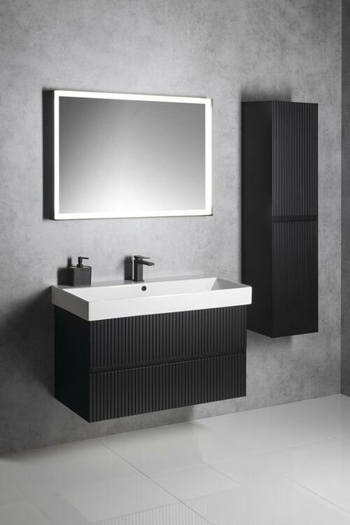 Umyvadlová skříňka 67×51,5×43 cm černá mat strip – Sapho FILENA FID1270BS