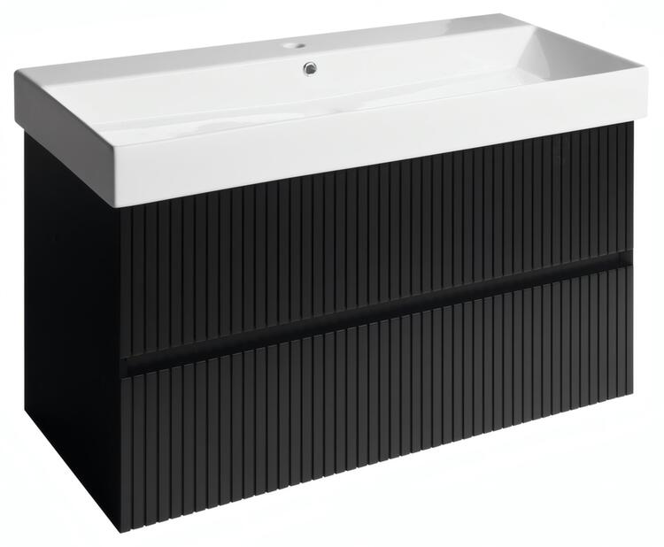 Umyvadlová skříňka 95×51,5×43 cm černá mat strip – Sapho FILENA FID1210BS
