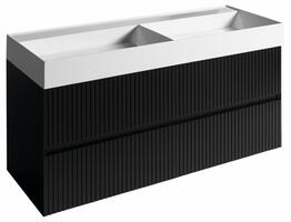 FILENA dvojumyvadlová skříňka 118x51,5x43cm, černá mat strip | Více - 