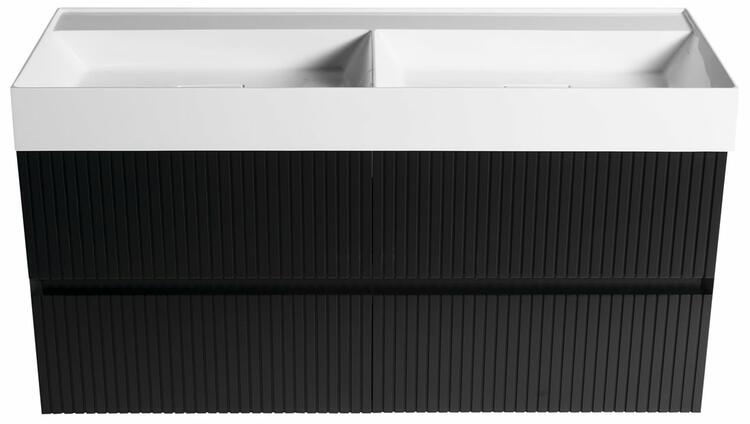 FILENA dvojumyvadlová skříňka 118x51,5x43cm, černá mat strip