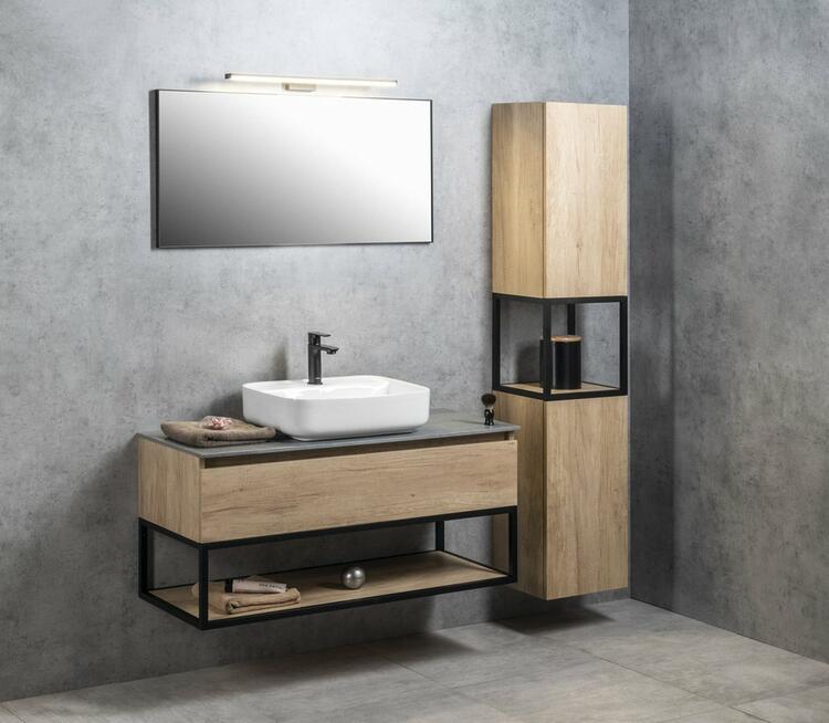 Umyvadlová skříňka 100×50×45 cm černá amt/dub Alabama – Sapho SKARA CG009-2222