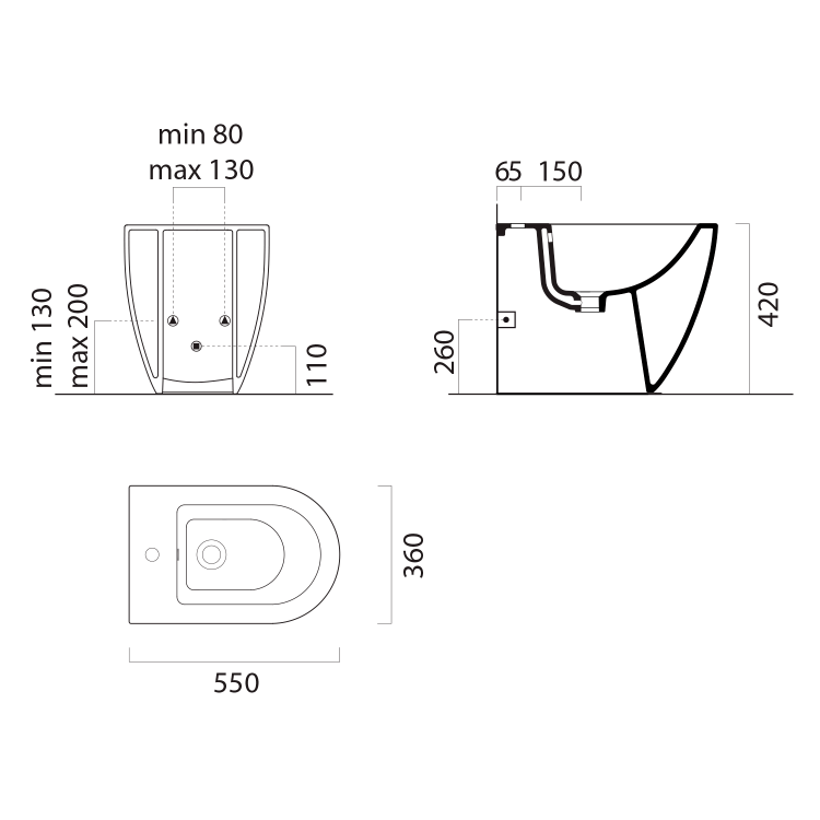 PURA BIG bidet stojící 36x55cm, bílá ExtraGlaze