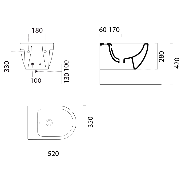 Bidet 35×52 cm bílá – GSI City pro 9164111