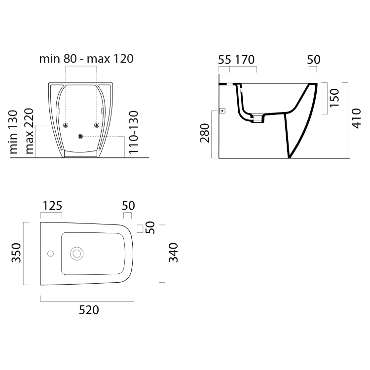 Bidet 35×52 cm bílá mat – GSI Nubes 9662109