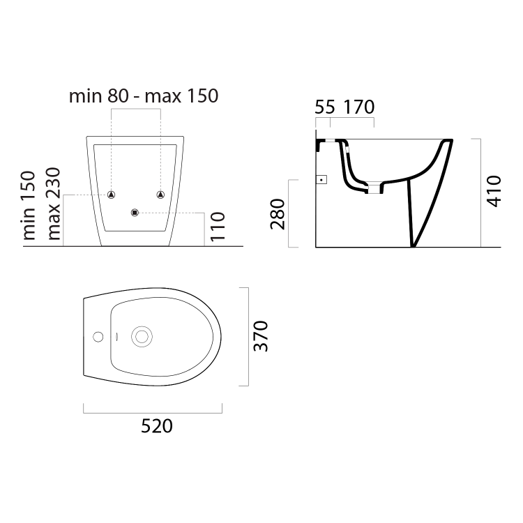 Bidet 37×52 cm bílá – GSI Modo 9164111