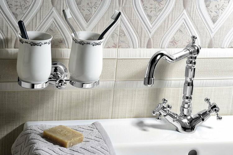 ANTEA stojánková umyvadlová baterie s retro hubicí s výpustí, chrom