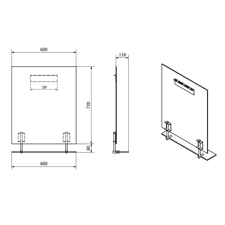 WEGA zrcadlo s policí 60x80cm