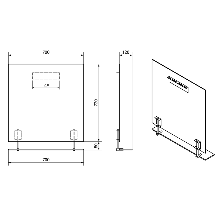 WEGA zrcadlo s policí 70x80cm
