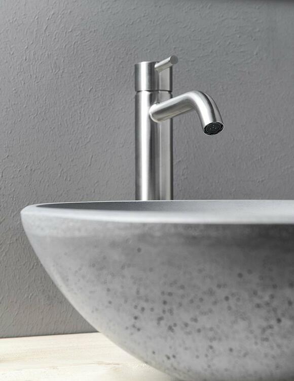 MINIMAL stojánková umyvadlová baterie vysoká, nerez mat