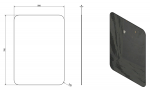 ISHAPE zrcadlo s broušenou hranou 50x70cm, zakulacené rohy, CU free
