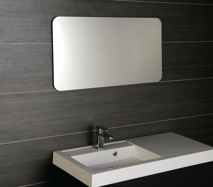 ISHAPE zrcadlo s broušenou hranou 100x50cm, zakulacené rohy, CU free