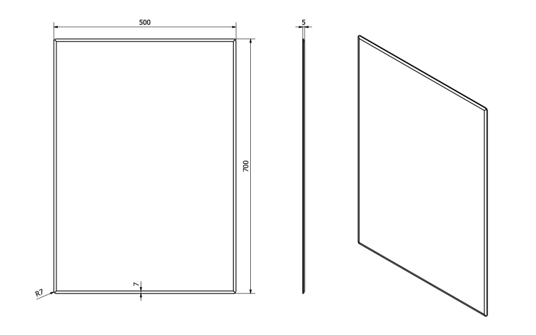 ACCORD zrcadlo s fazetou 50x70cm, CU free