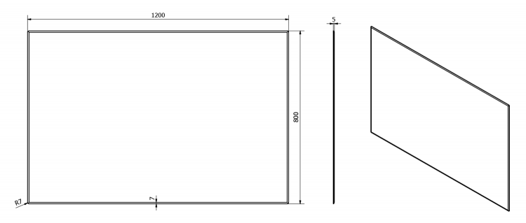 ACCORD zrcadlo s fazetou 120x80cm, CU free