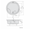 ROYAL ROUND kulatá vana s konstrukcí 172x172x49cm, bílá