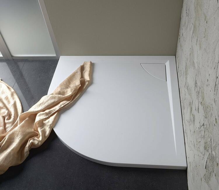 Čtvrtkruhová sprchová vanička z litého mramoru 90 cm – Polysan Lussa R550 71602