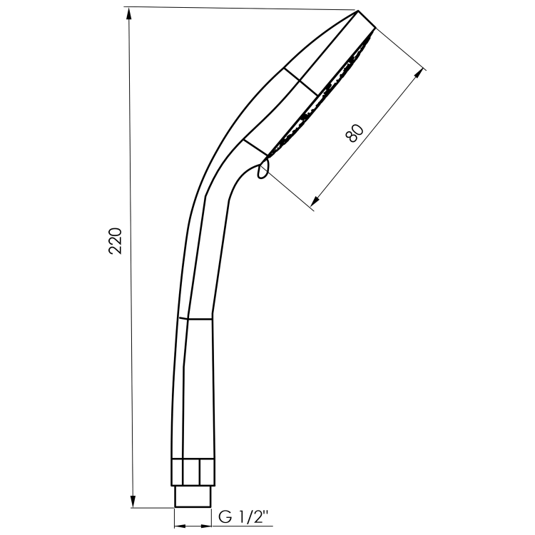 Ruční masážní sprcha, 5 režimů sprchování, průměr 80mm, ABS/chrom