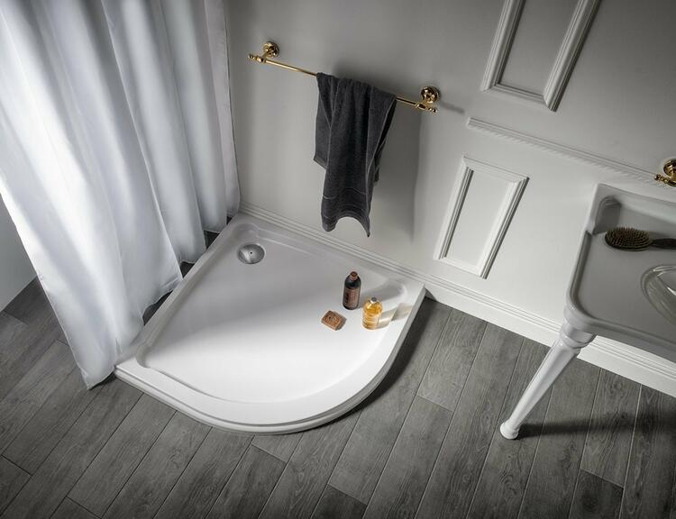 Čtvrtkruhová sprchová vanička z litého mramoru 90 cm – Gelco Hera R550 GH559