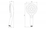 Ruční masážní sprcha s tlačítkem, 6 režimů sprchování, průměr 120mm, ABS/chrom