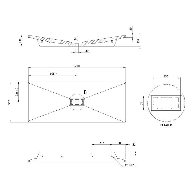 Umyvadlo 121×50 cm bílá – Sapho TONGA TG121