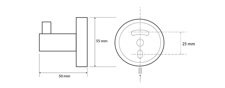 X-ROUND BLACK háček, černá mat