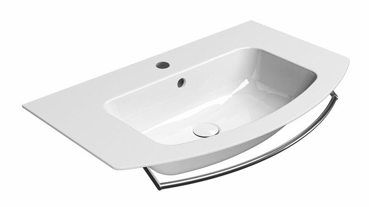 PURA keramické umyvadlo Slim oblé 82x49cm, bílá ExtraGlaze