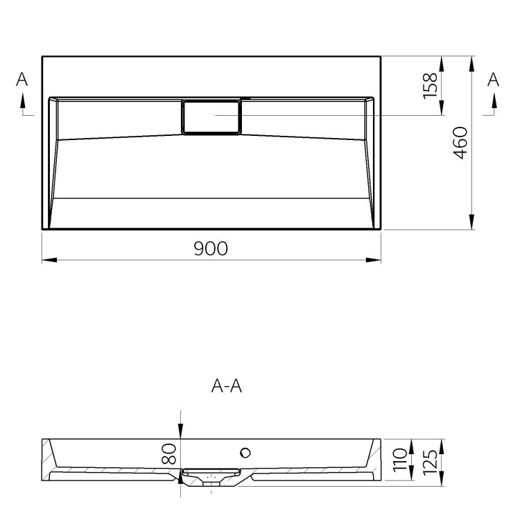 Umyvadlo 90×46 cm bílá - Sapho AMUR 55032-0